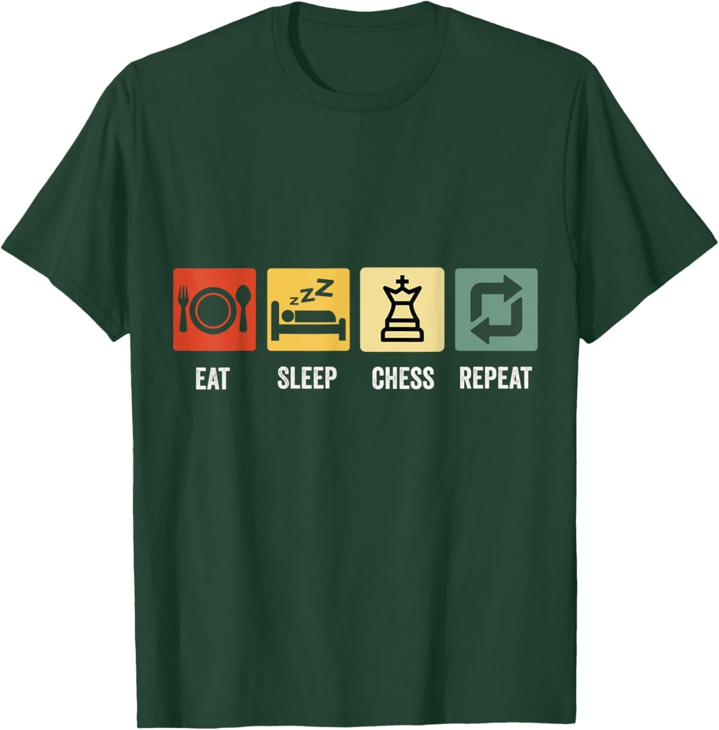 Eat Sleep Chess Repeat , Black, S T-Shirt - T-Shirt | Forest
