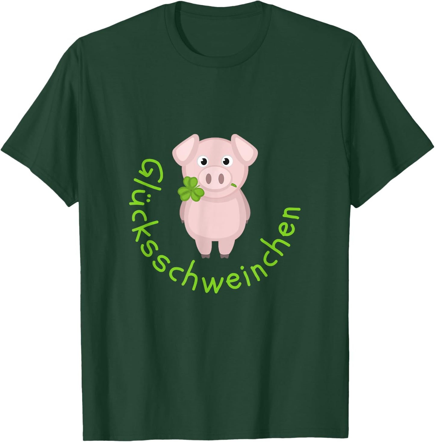 Lucky Charm Pig Clover for Friends Good Luck , black T-Shirt - T-Shirt | Forest