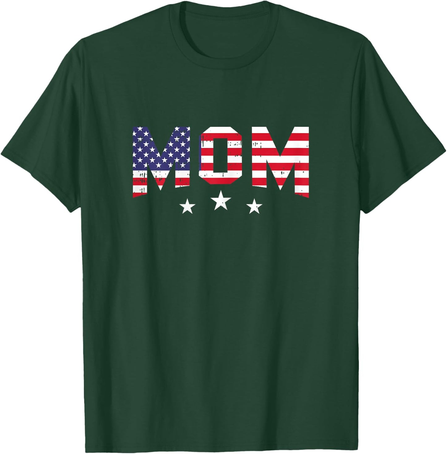 4th Of July Mom Vintage Stars And Stripe Patriotic Mother Women T-Shirt - T-Shirt | Forest