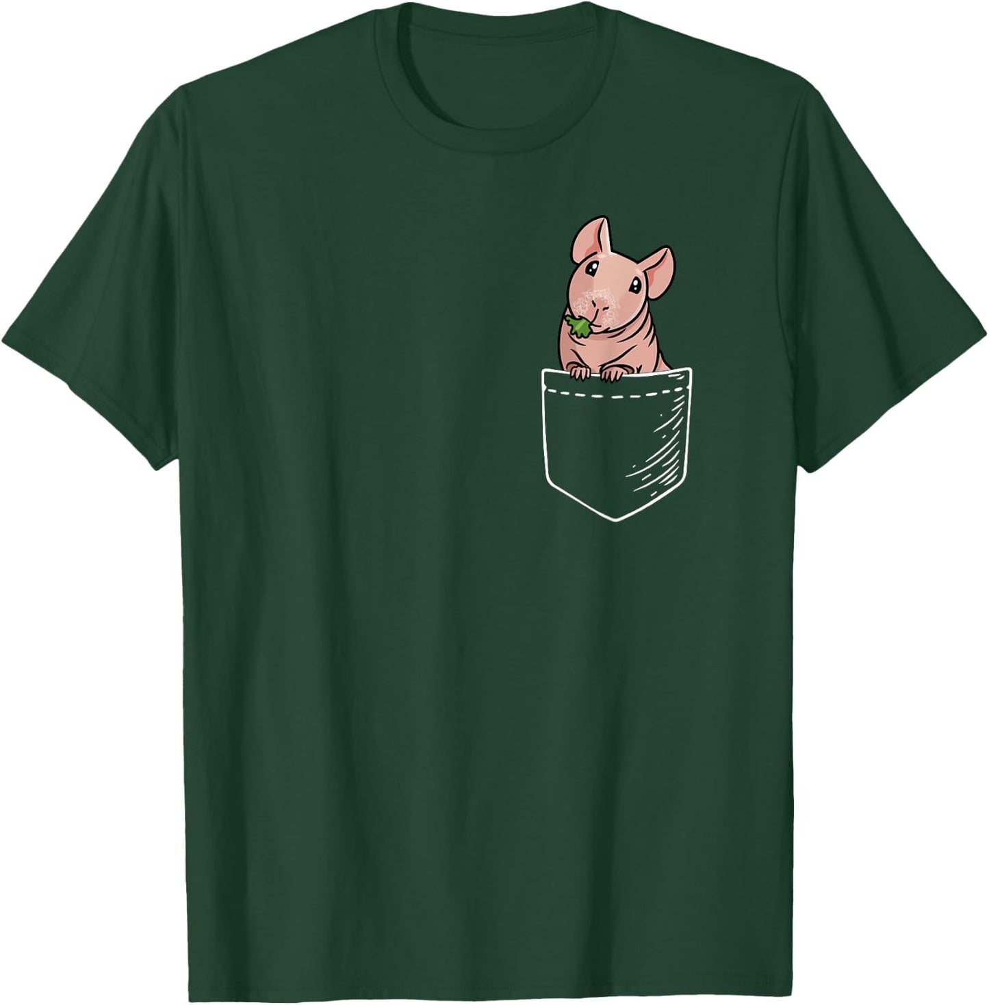 Funny Kawaii Kids Pet Pocket Hairless Guinea Pig Lover T-Shirt - T-Shirt | Forest