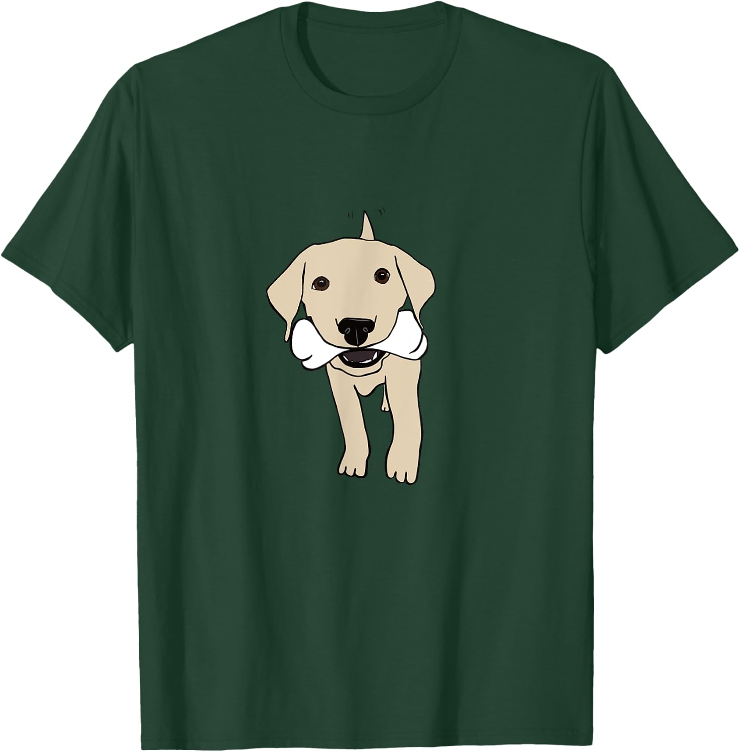 Yellow Labrador Retriever Puppy With Bone Lab Lover Gift T-Shirt - T-Shirt | Forest