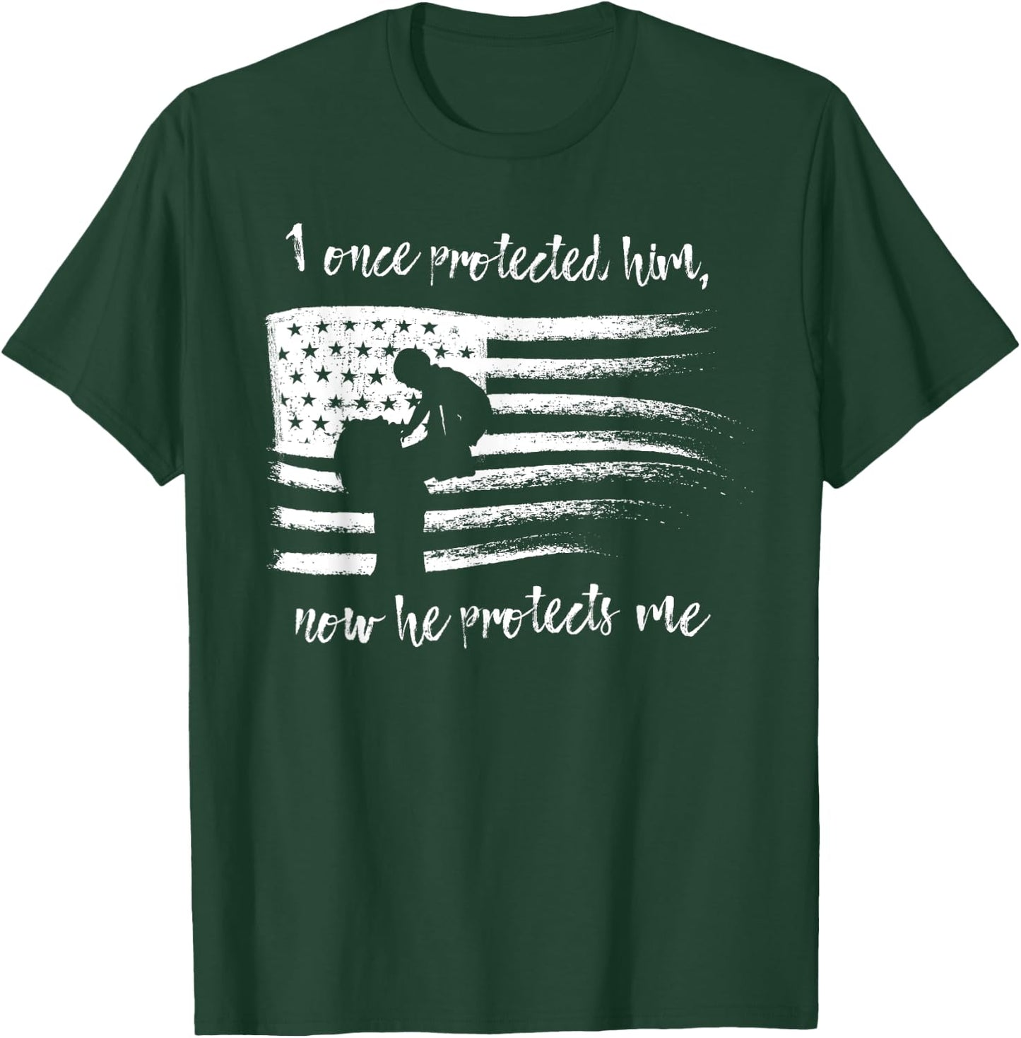 I Once Protected Him Now He Protects Me Military Mom Shirt T-Shirt - T-Shirt | Forest