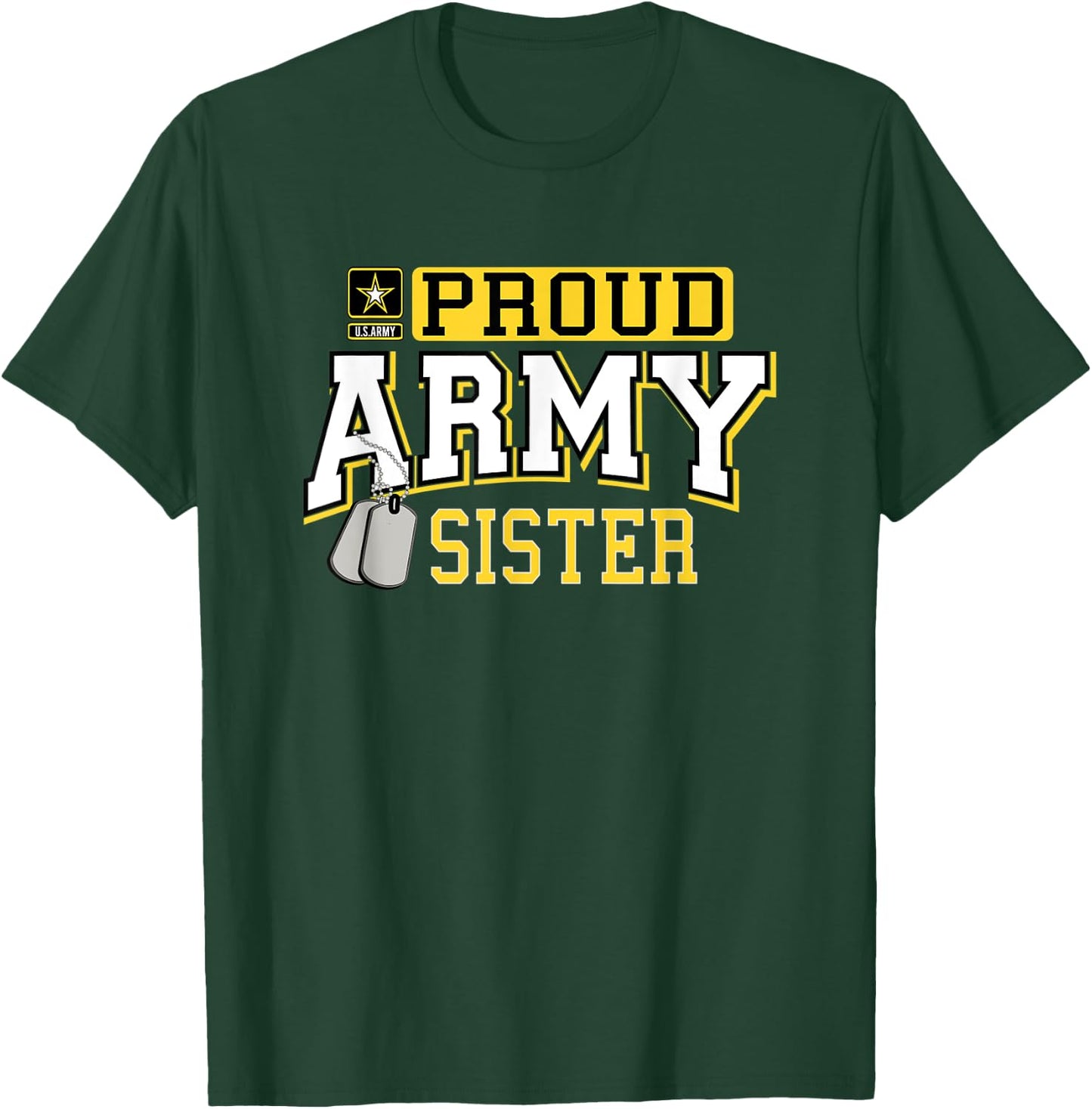 Women's Proud Army Sister Shirt Military Pride T Shirt T-Shirt - T-Shirt | Forest