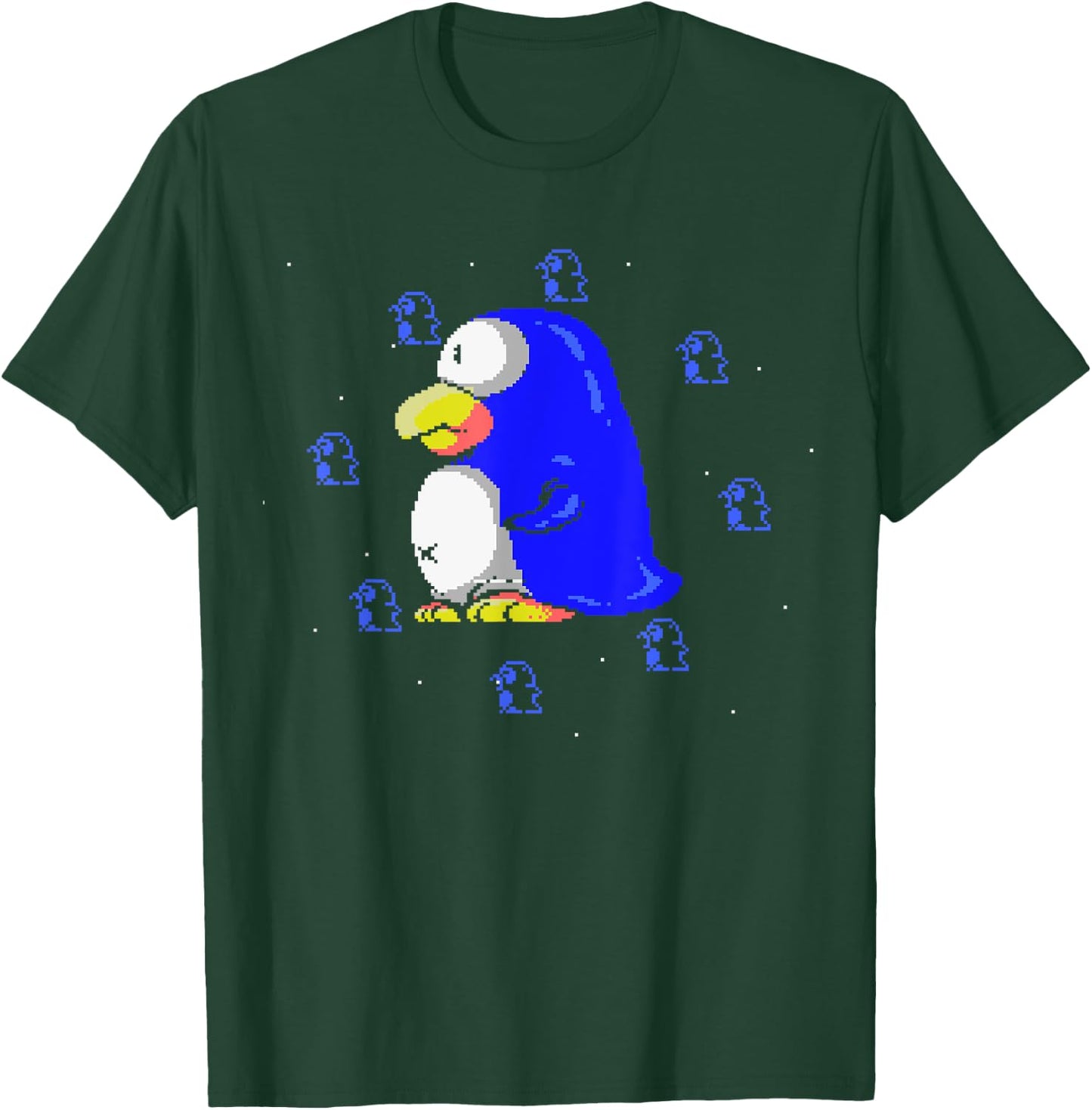 Pixelated Penguin Adventures Parodius Penguin Power in Space , Black, S T-Shirt - T-Shirt | Forest