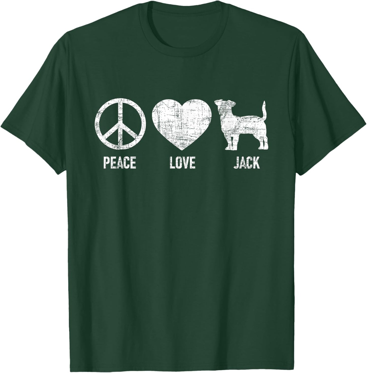 Peace Love Jack - Dog Lover Animal Whisperer Puppy Men Women Girls Kids T-Shirt - T-Shirt | Forest