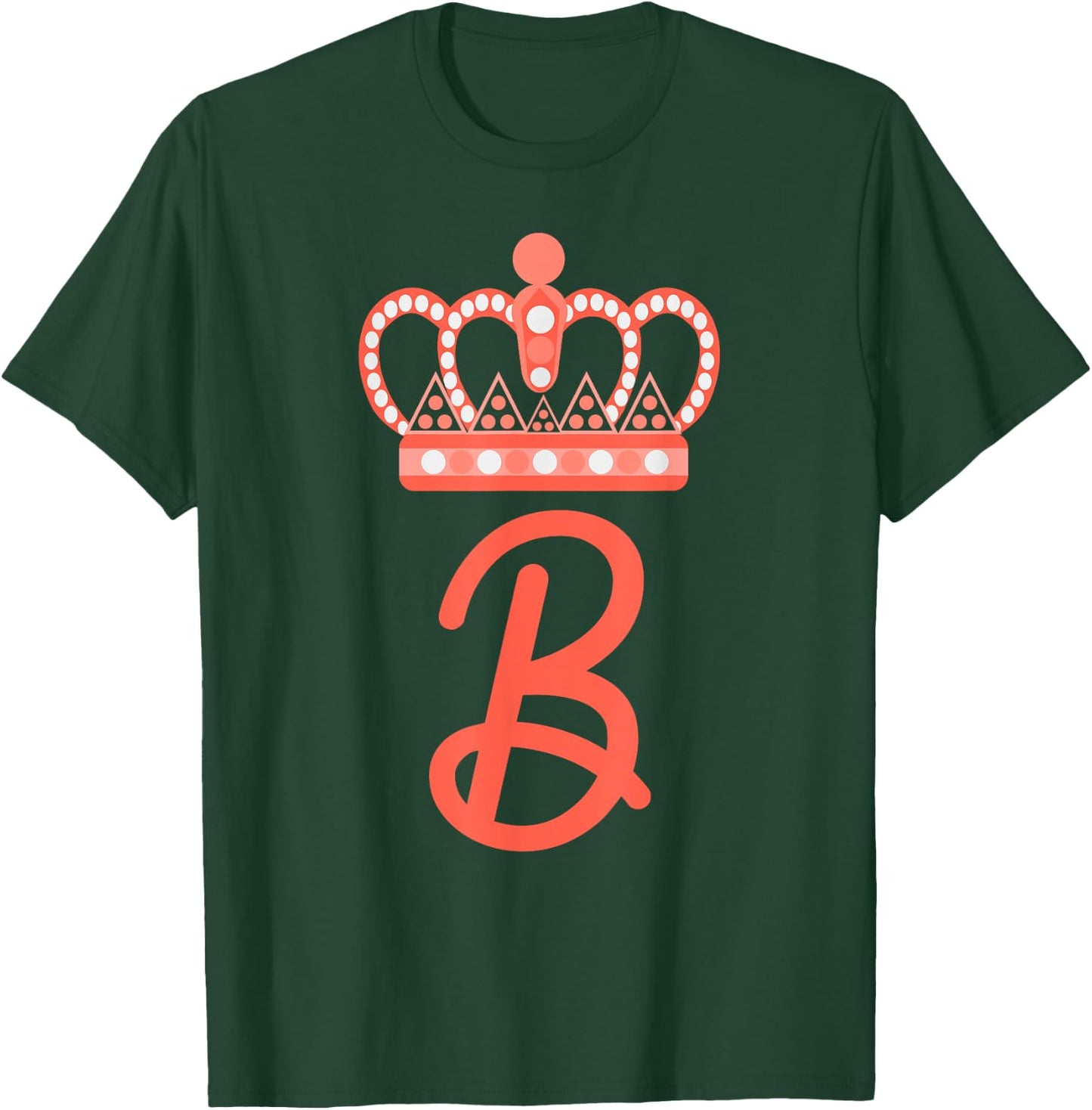 Queen B Bee Letter B Crown Alphabet Monogram Bride Bee Lover T-Shirt - T-Shirt | Forest