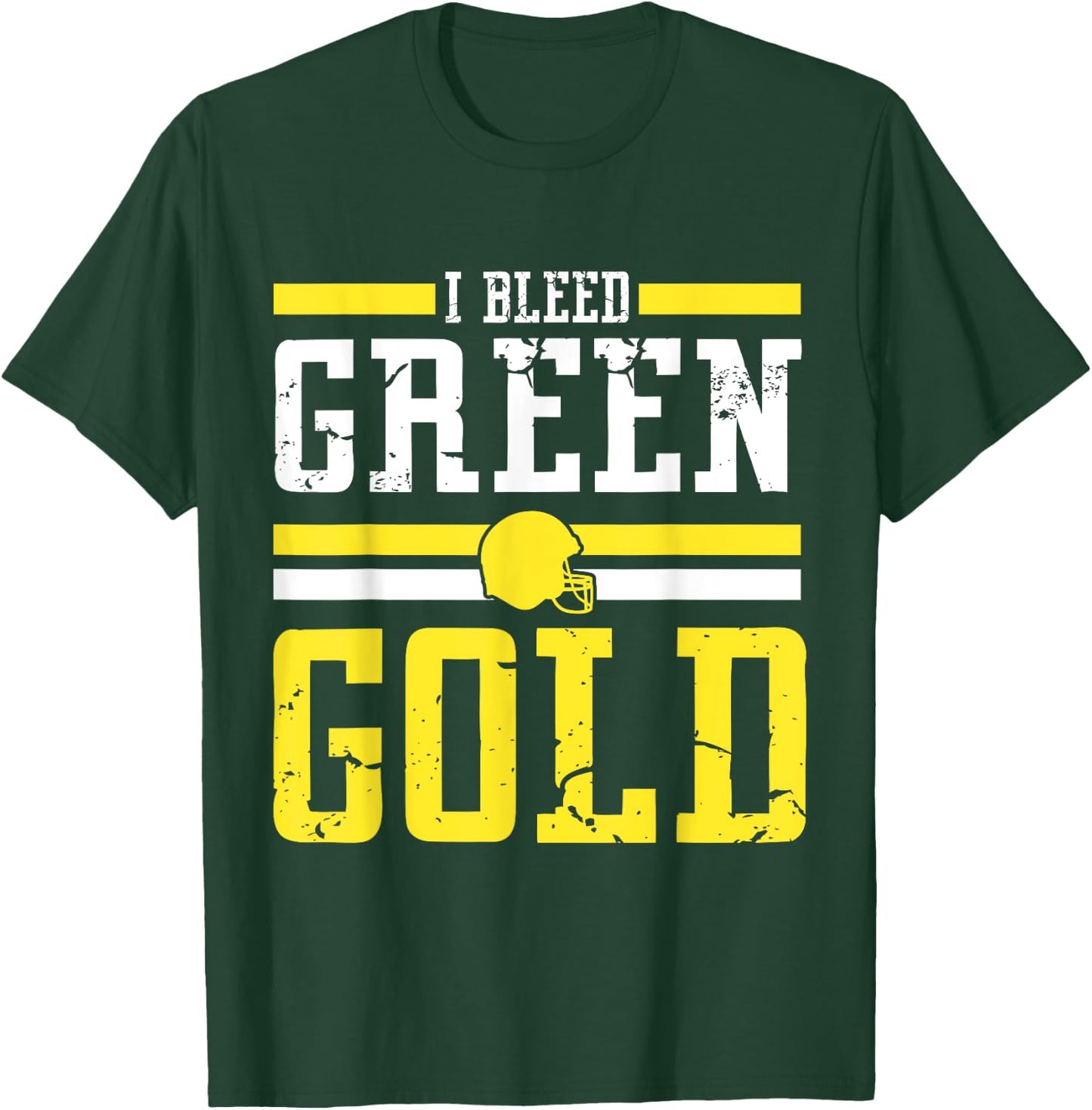 I Bleed Green and Gold Cool Player Team Costume T-Shirt - T-Shirt | Forest