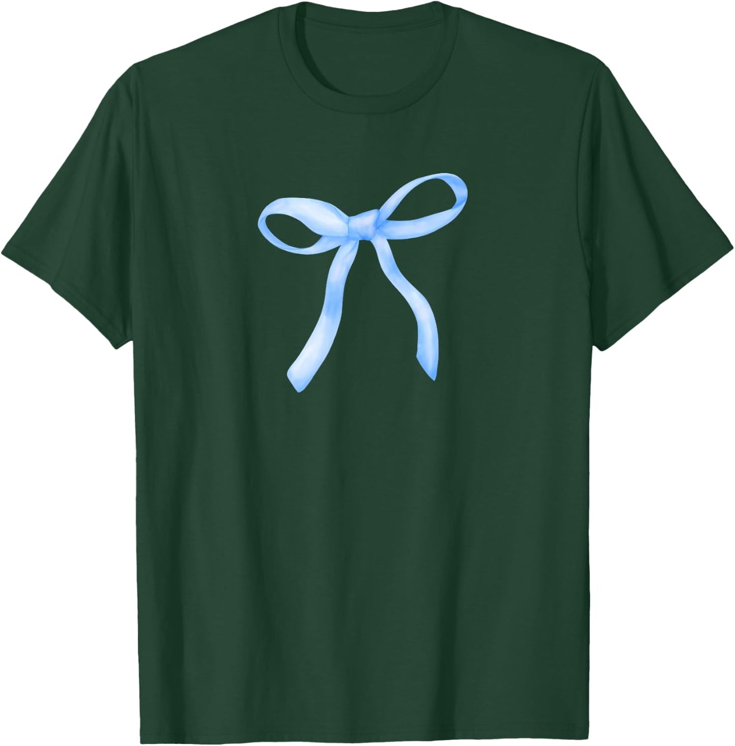 Cute Blue Bow For Girl Women T-Shirt - T-Shirt | Forest