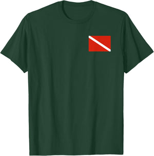 Diver Down Diving Flag T-Shirt - T-Shirt | Forest