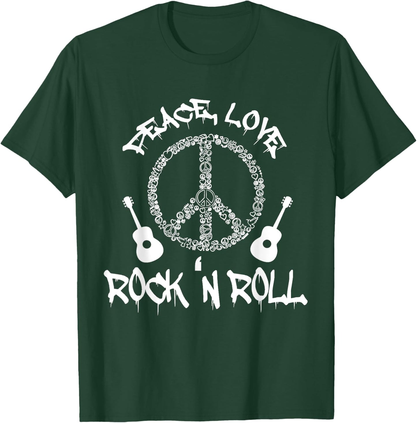 Funny Rock'n Roll Peace Love and Rock and Roll T-Shirt - T-Shirt | Forest