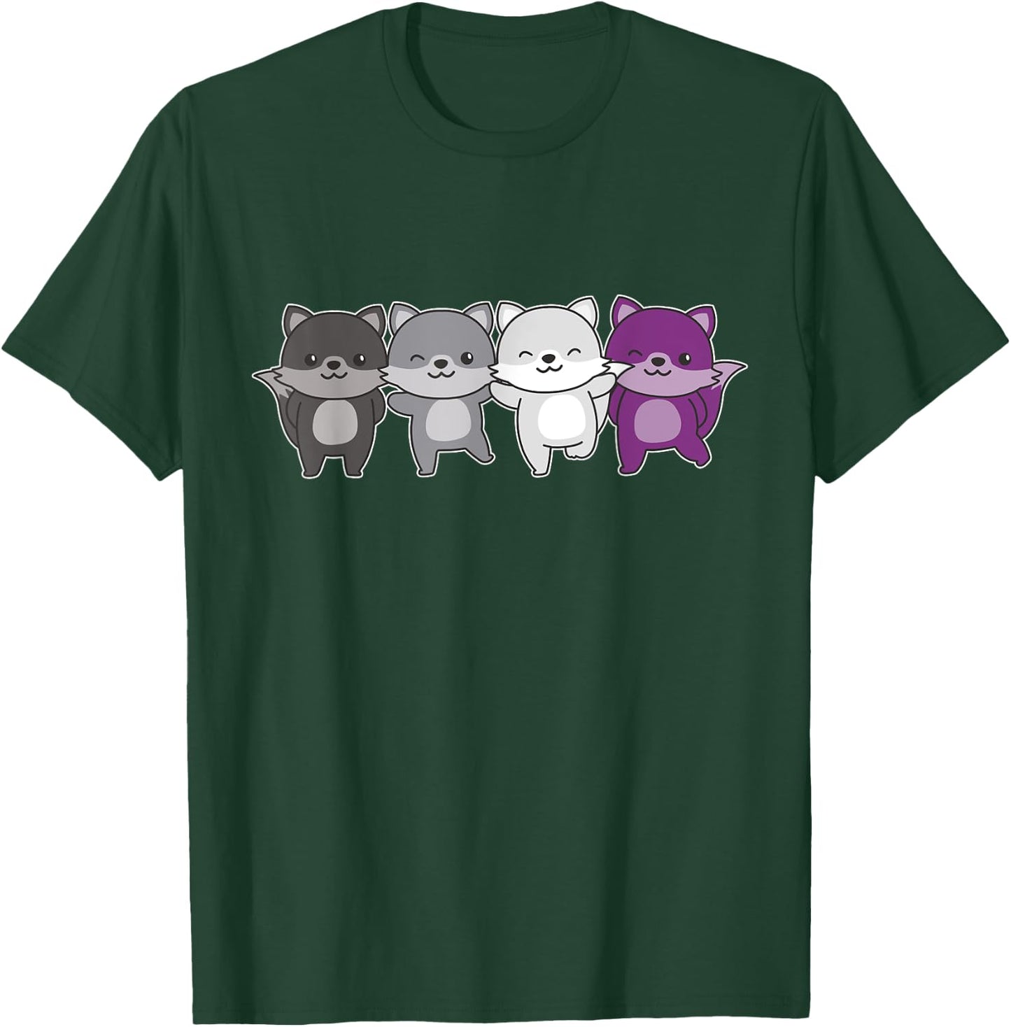 Asexual Flag Pride Lgbtq Asexual Fox T-Shirt - T-Shirt | Forest
