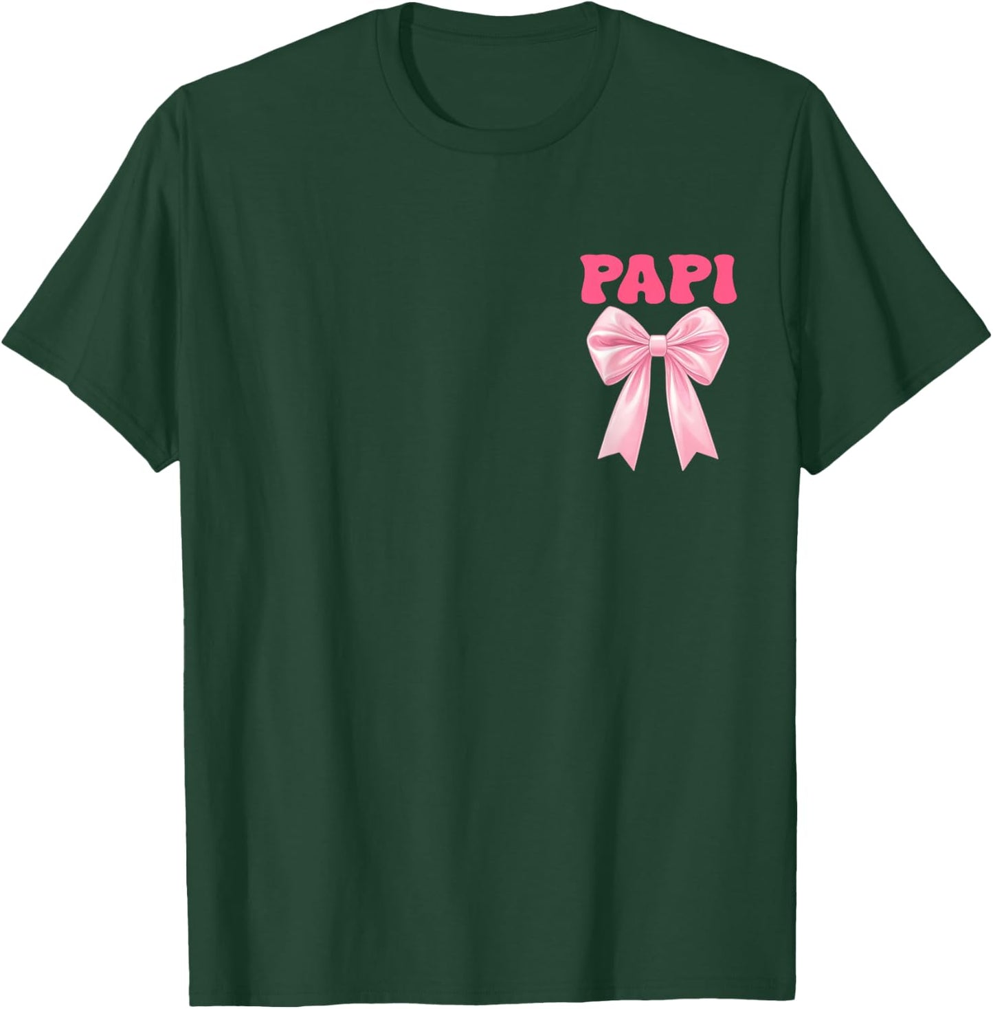 Papi Birthday Girl Matching Coquette Pink Bow T-Shirt - T-Shirt | Forest