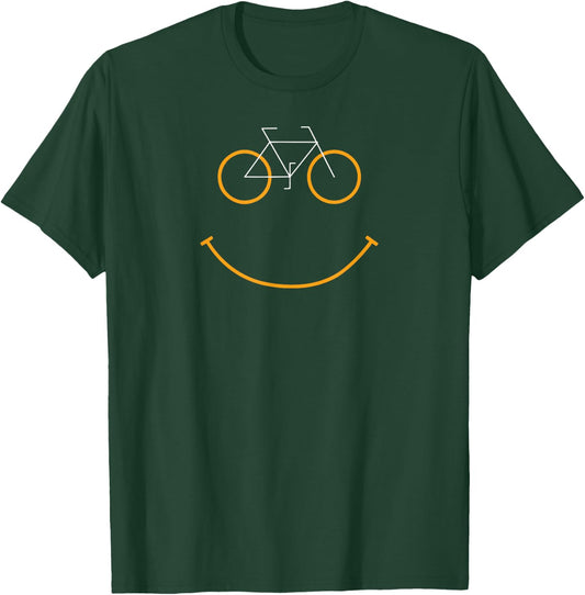Funny Smiling Bike Smiling Face Bike T-Shirt - T-Shirt | Forest