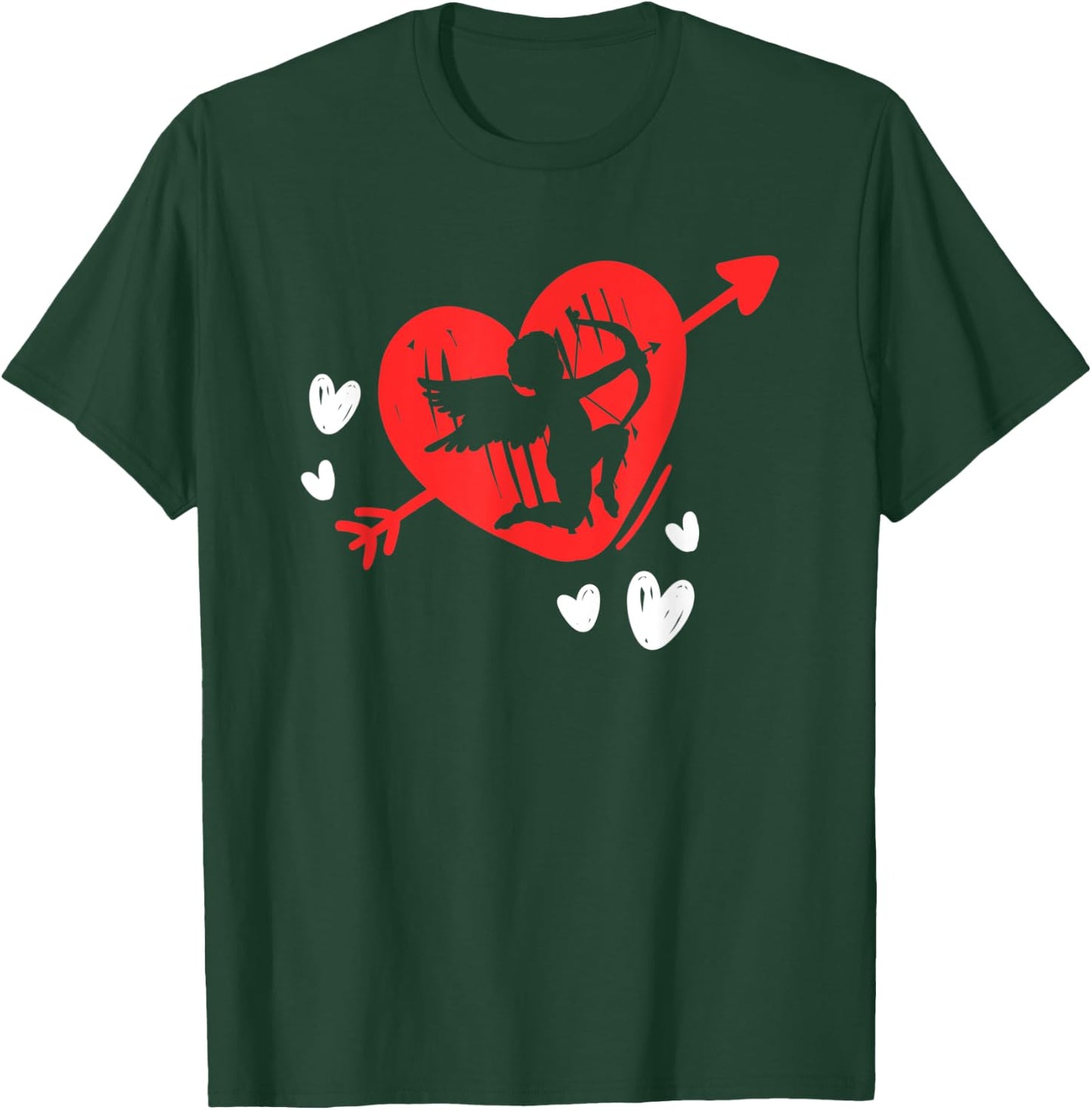Love Couple Valentine's Day Heart Cupid Relationship Romantic Couple , black T-Shirt - T-Shirt | Forest