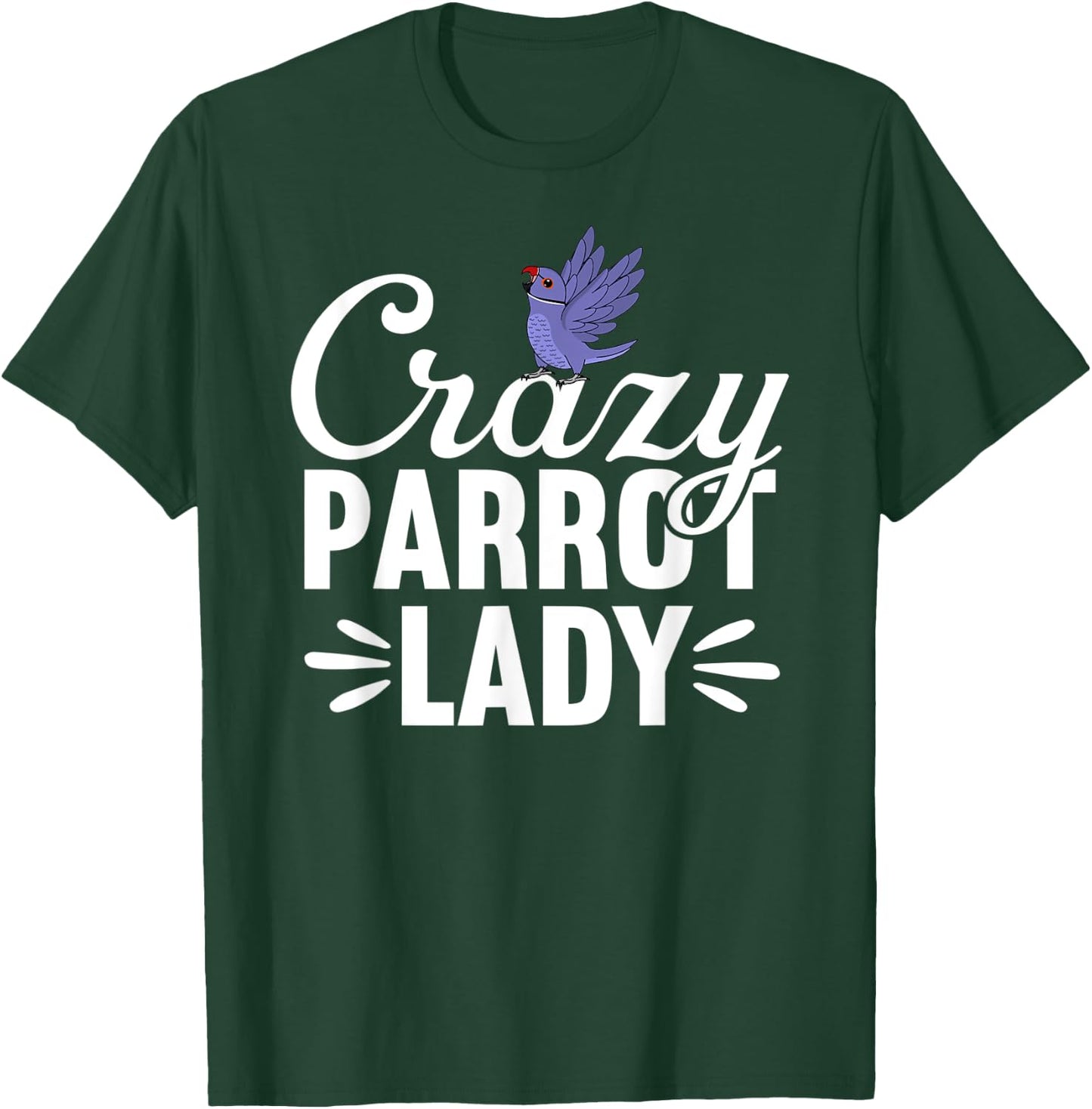 Crazy Parrot Lady | Violet Indian Ringneck T-Shirt - T-Shirt | Forest