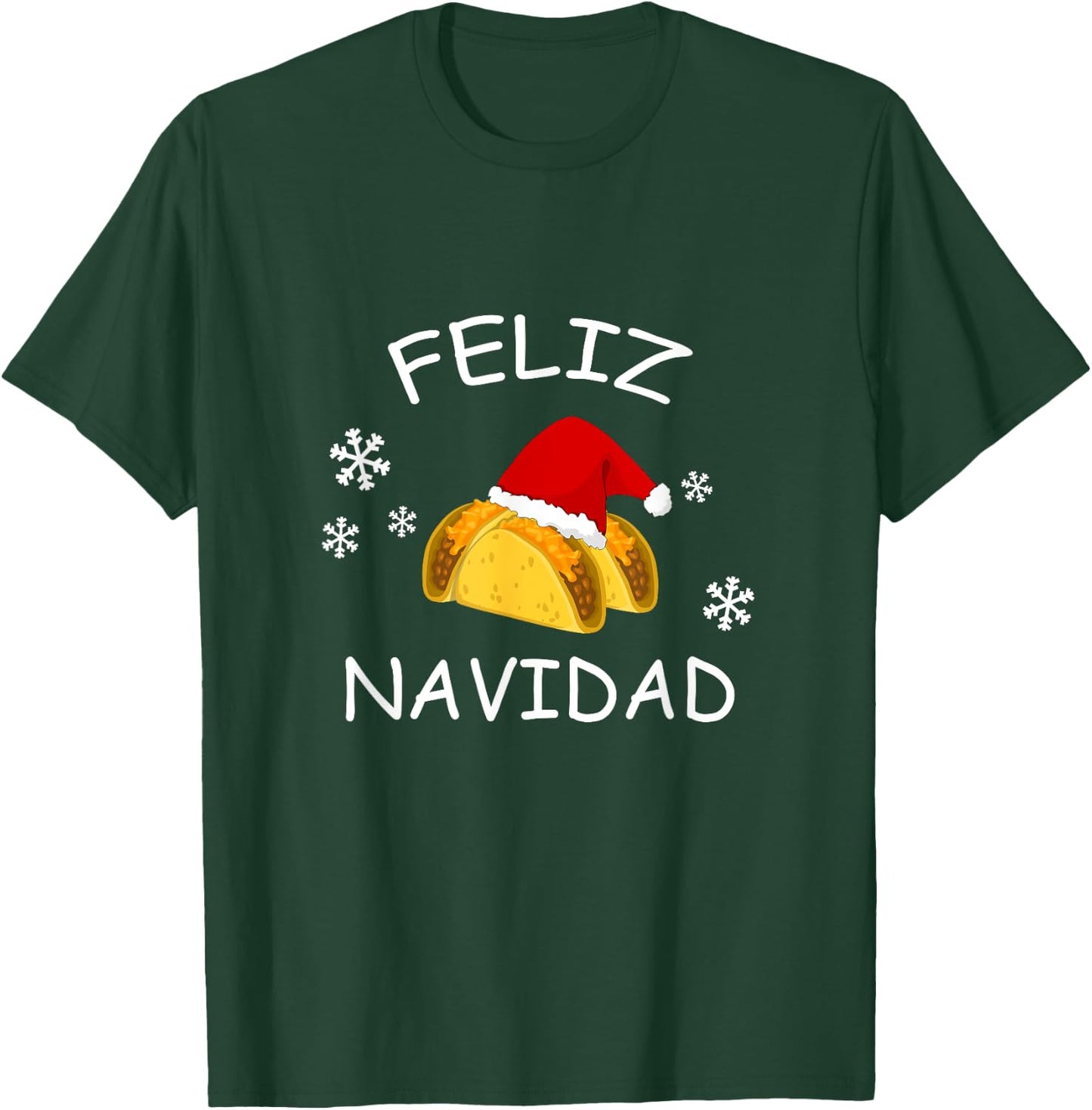 Feliz Navidad Shirt Tacos Santa Hat Tacky Christmas T-Shirt - T-Shirt | Forest