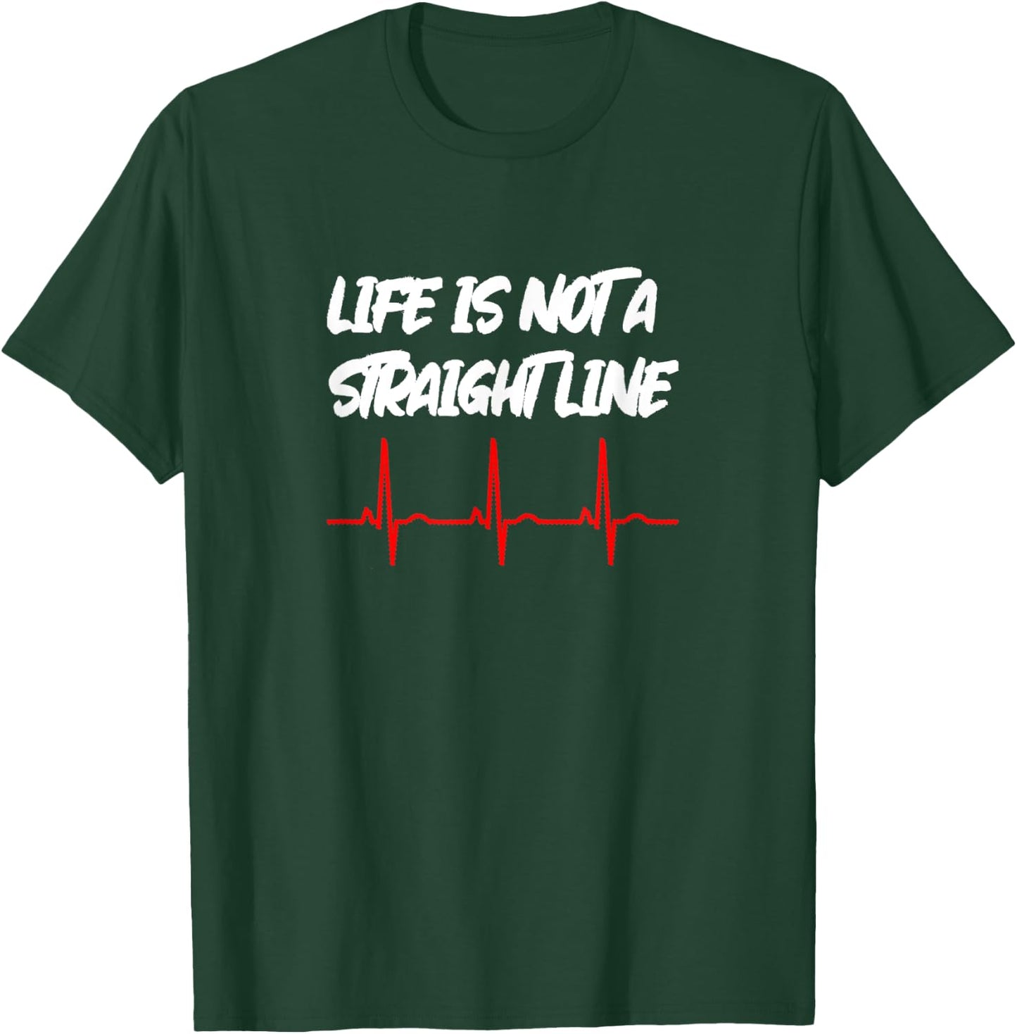 Life Is Not A Straight Line - ECG Edition T-Shirt - T-Shirt | Forest
