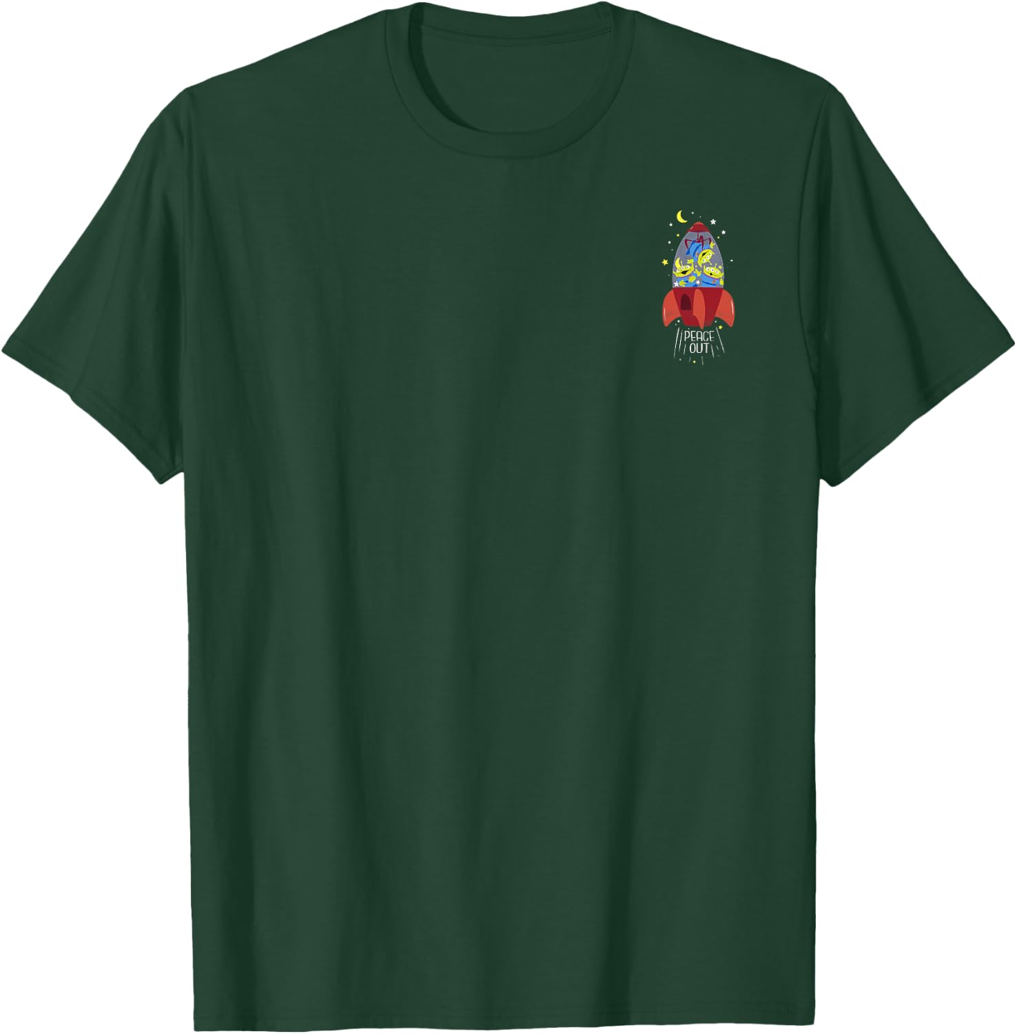Disney Pixar Toy Story Pizza Planet Aliens Rocket Left Chest T-Shirt - T-Shirt | Forest