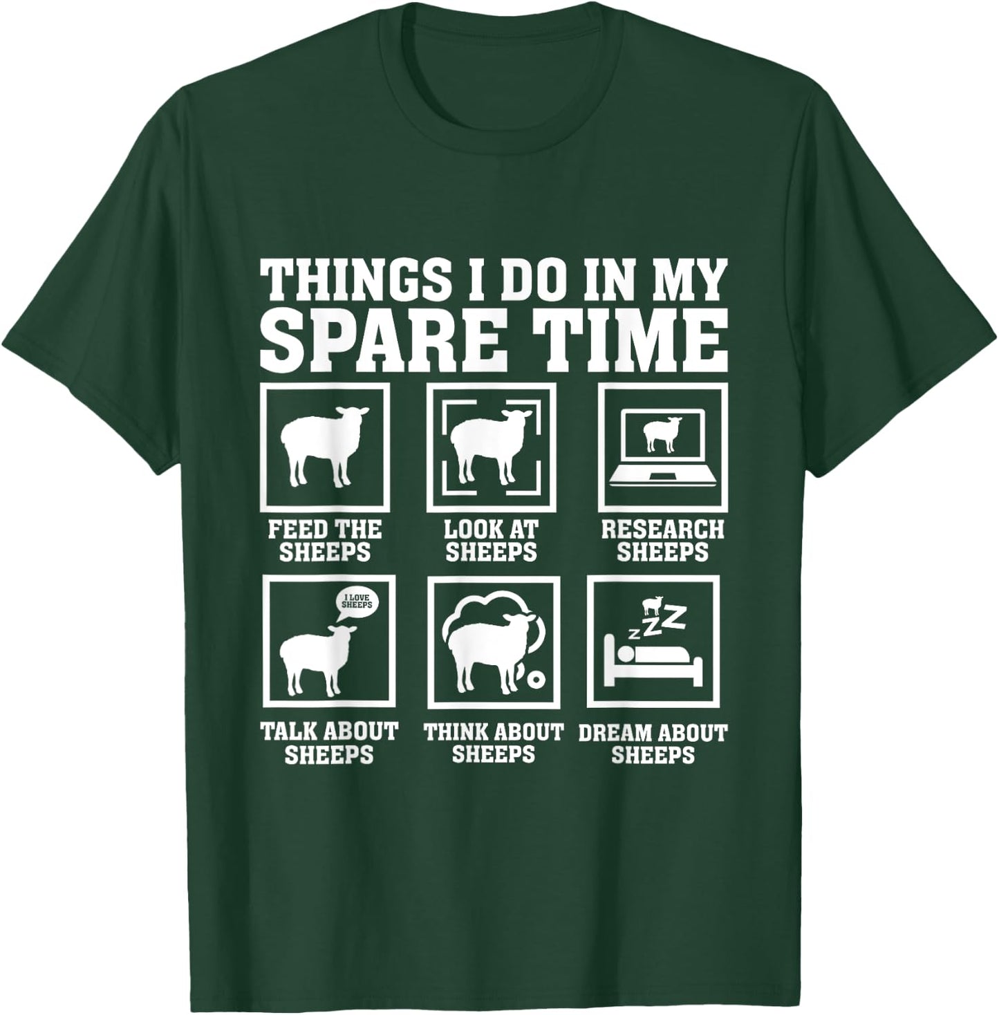 Things I Do In My Spare Time Sheeps funny sheep Lover sheep T-Shirt - T-Shirt | Forest