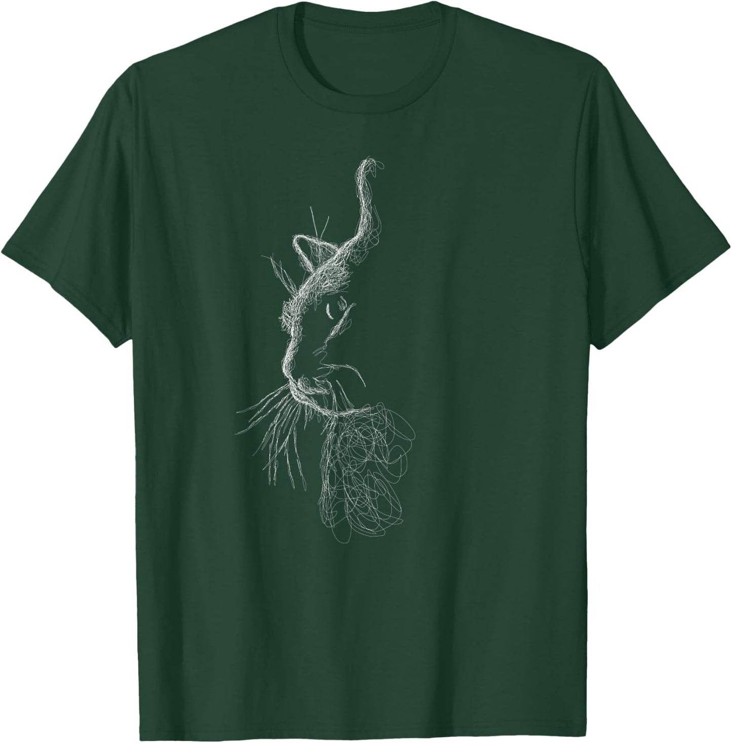 Cute Cat scribble art sketch for kitten lover Kitty cats T-Shirt - T-Shirt | Forest