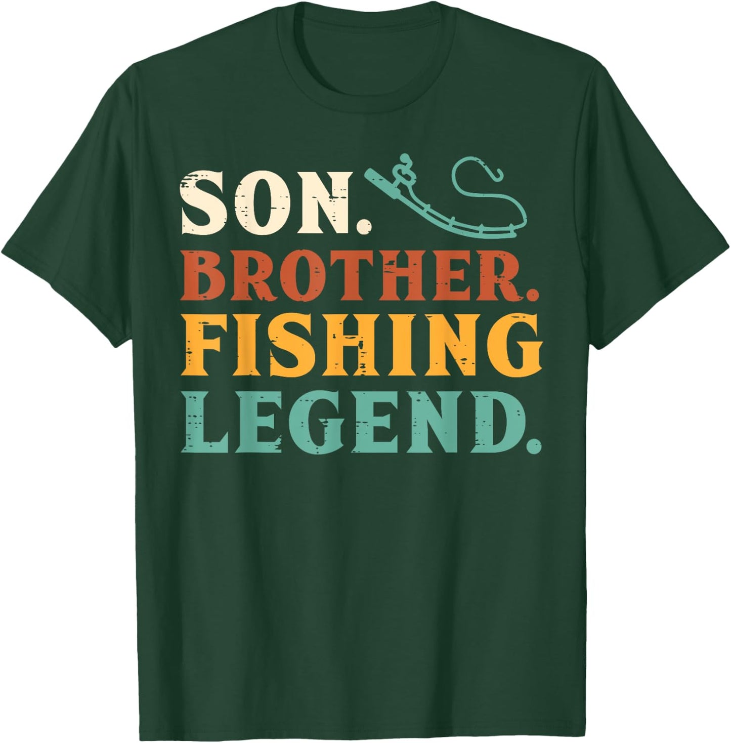 Son Brother Fishing Legend Family Fisherman Boys Kids Men T-Shirt - T-Shirt | Forest
