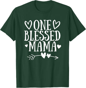 One Blessed Mama Mothers Day Heart Arrow Grandma Momma T-Shirt - T-Shirt | Forest