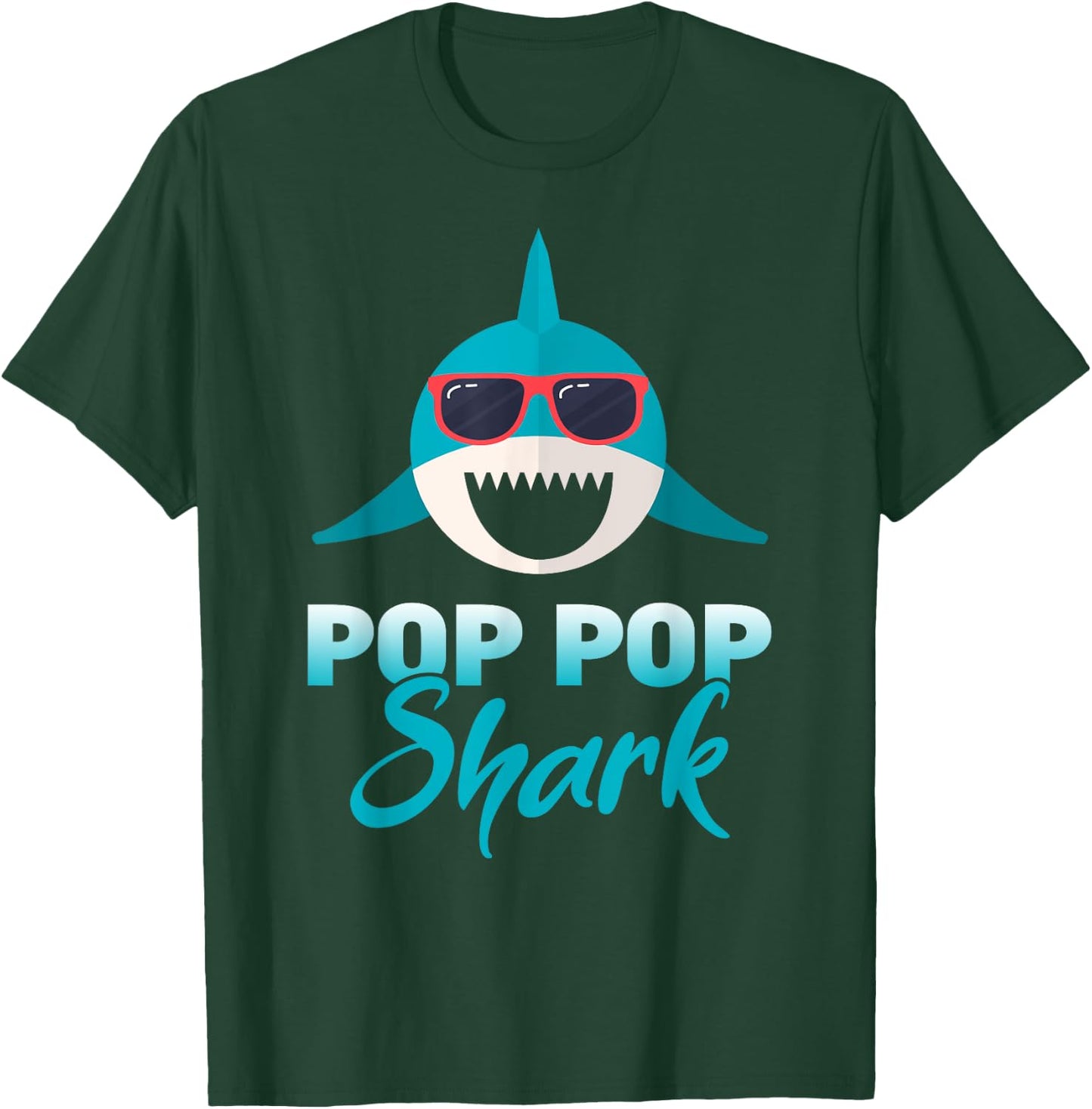 Pop Pop Shark Wearing Cool Sunglasses Grandpa Gift T-Shirt - T-Shirt | Forest