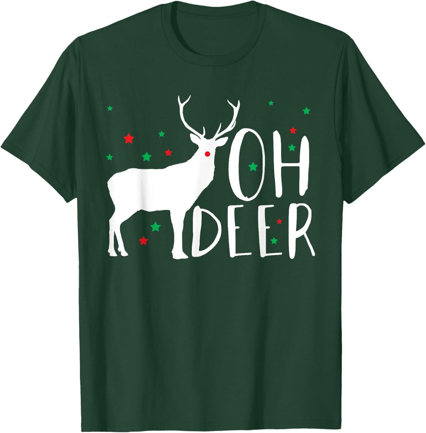 Oh Deer Hunter Hunting Antler Christmas Gift Present T-Shirt - T-Shirt | Forest