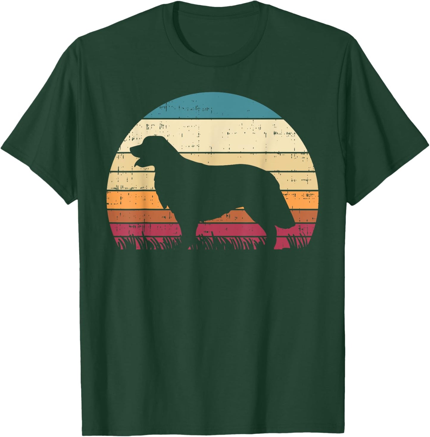 Golden Retriever Silhouette Sunset Retro Pet Dog Lover Gift Men Women Girls Kids T-Shirt - T-Shirt | Forest