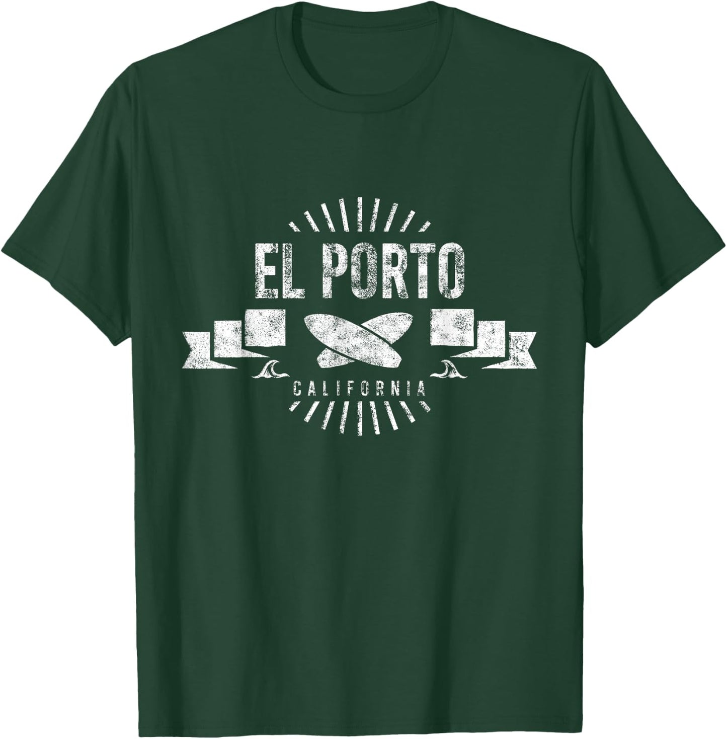 El Porto Surf Vintage Surfing Retro Surfboard California T-Shirt - T-Shirt | Forest