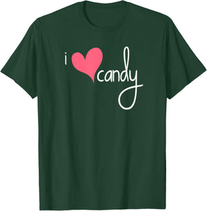 Candy Shirt, I Love Candy Heart Pink T-Shirt - T-Shirt | Forest