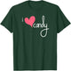 Candy Shirt, I Love Candy Heart Pink T-Shirt - T-Shirt | Forest