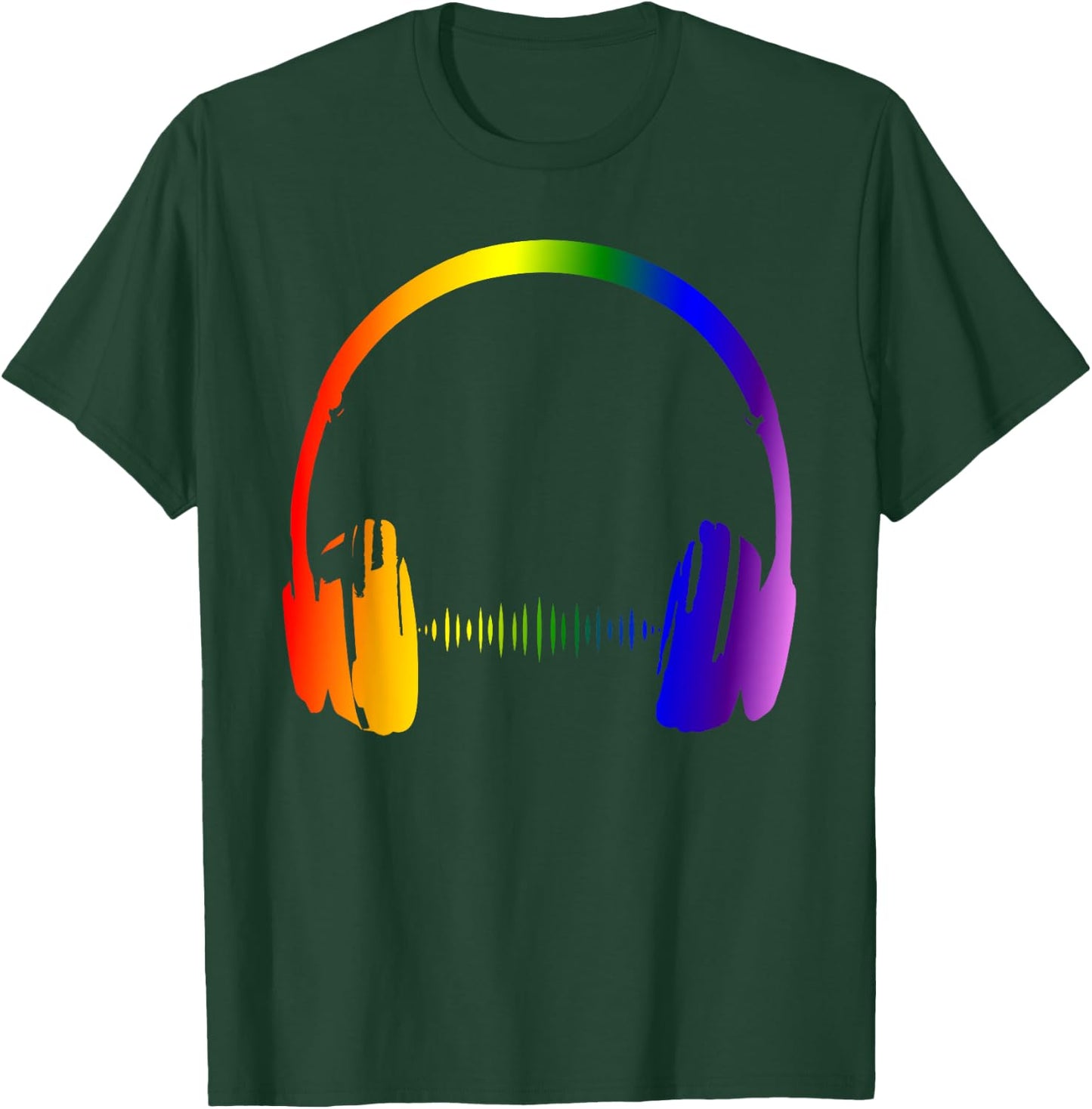 Bunte Kopfhörer Regenbogen Party Techno Radio Nachtclub DJ T-Shirt - T-Shirt | Forest