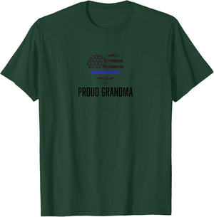 Thin Blue Line Proud Grandma police officer cop T-Shirt - T-Shirt | Forest