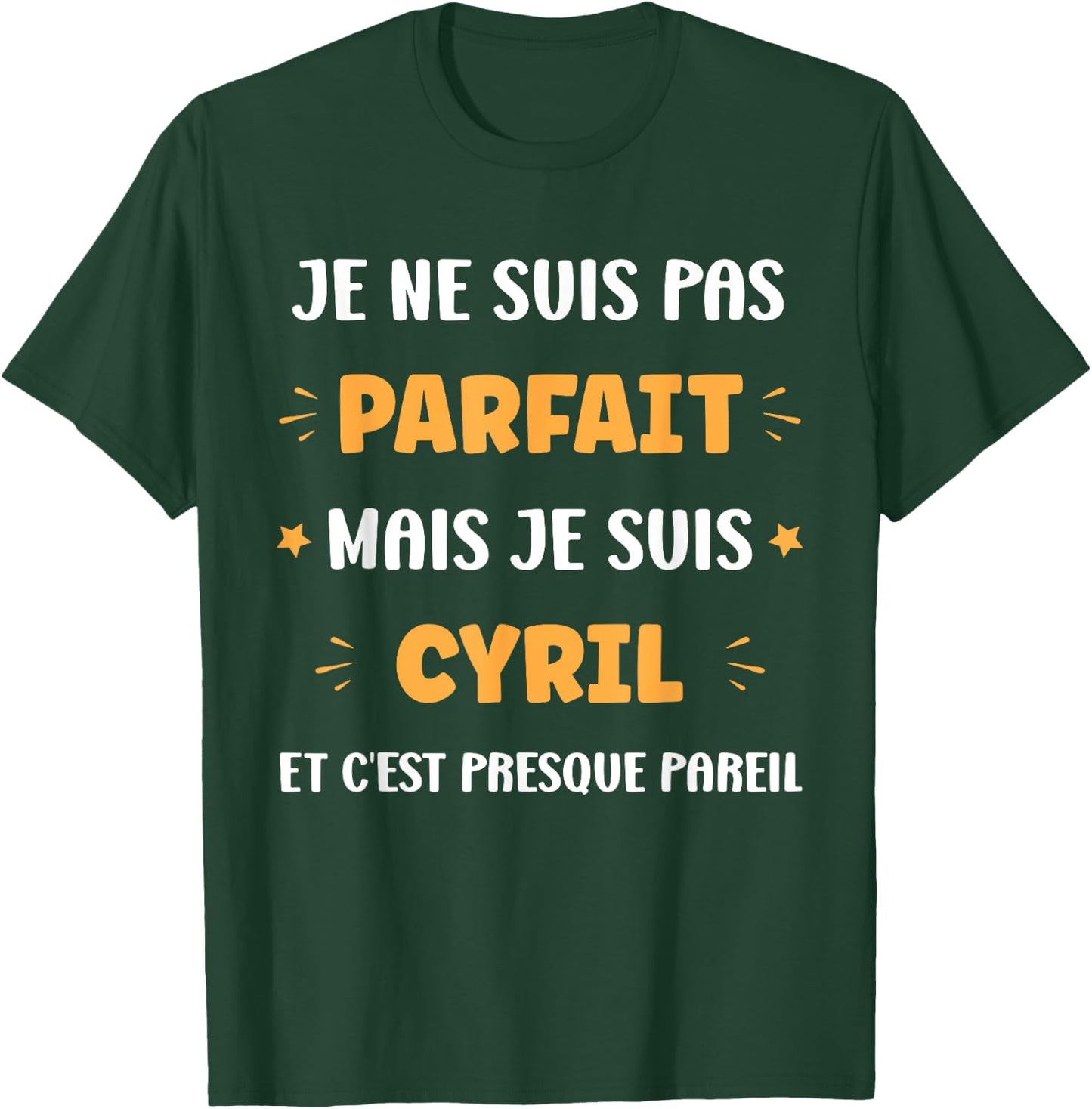 First name I'm not perfect but I'm Cyril , Black, S T-Shirt - T-Shirt | Forest