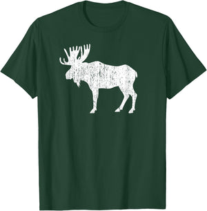 Retro Vintage Distressed Moose T-Shirt - T-Shirt | Forest