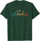 Retro Camping Outdoor Heartbeat Nature Camper Hiking Camping , black T-Shirt - T-Shirt | Forest