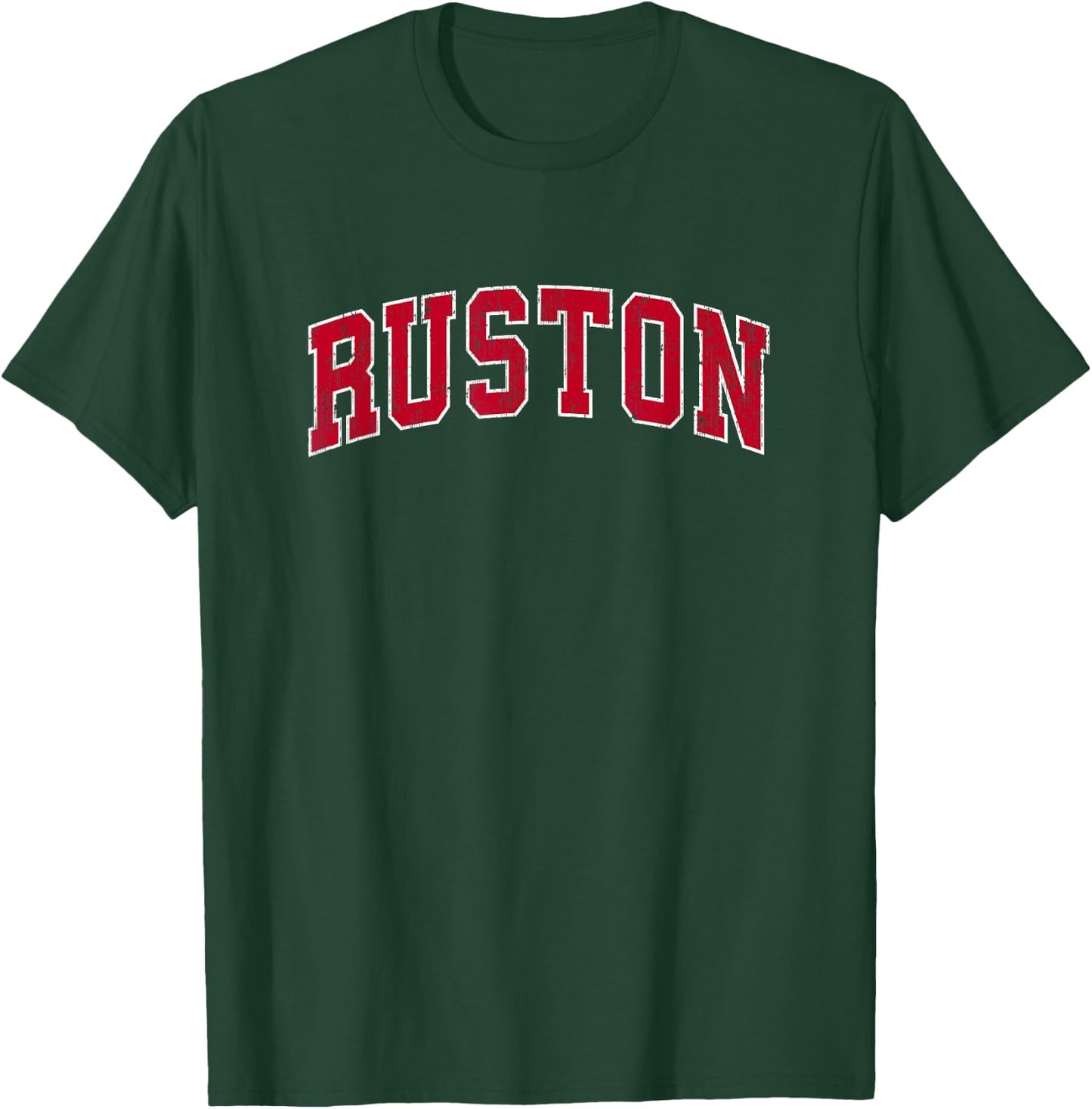 Ruston Louisiana LA Vintage Sports Design Red Design T-Shirt - T-Shirt | Forest
