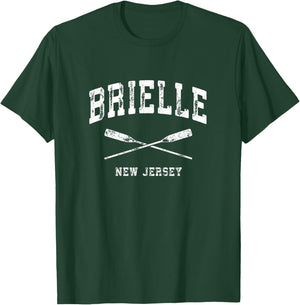 Brielle New Jersey Vintage Nautical Crossed Oars T-Shirt - T-Shirt | Forest