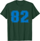 Number #82 Blue Sports Jersey Lucky Number T-Shirt - T-Shirt | Forest