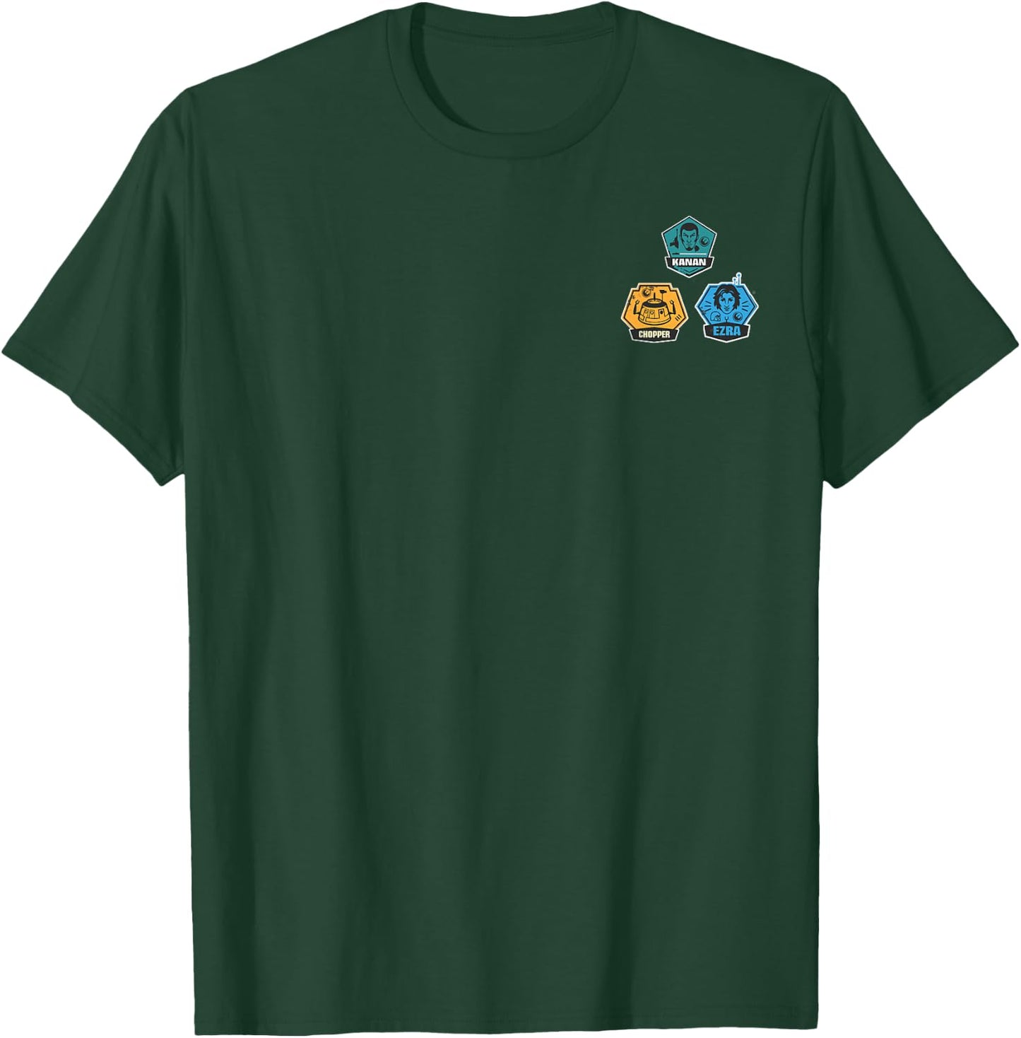 Star Wars Rebels Character Faces Small Pocket Badges T-Shirt - T-Shirt | Forest