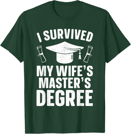 Masters Degree Graduation Art Husband Masters Degree T-Shirt - T-Shirt | Forest