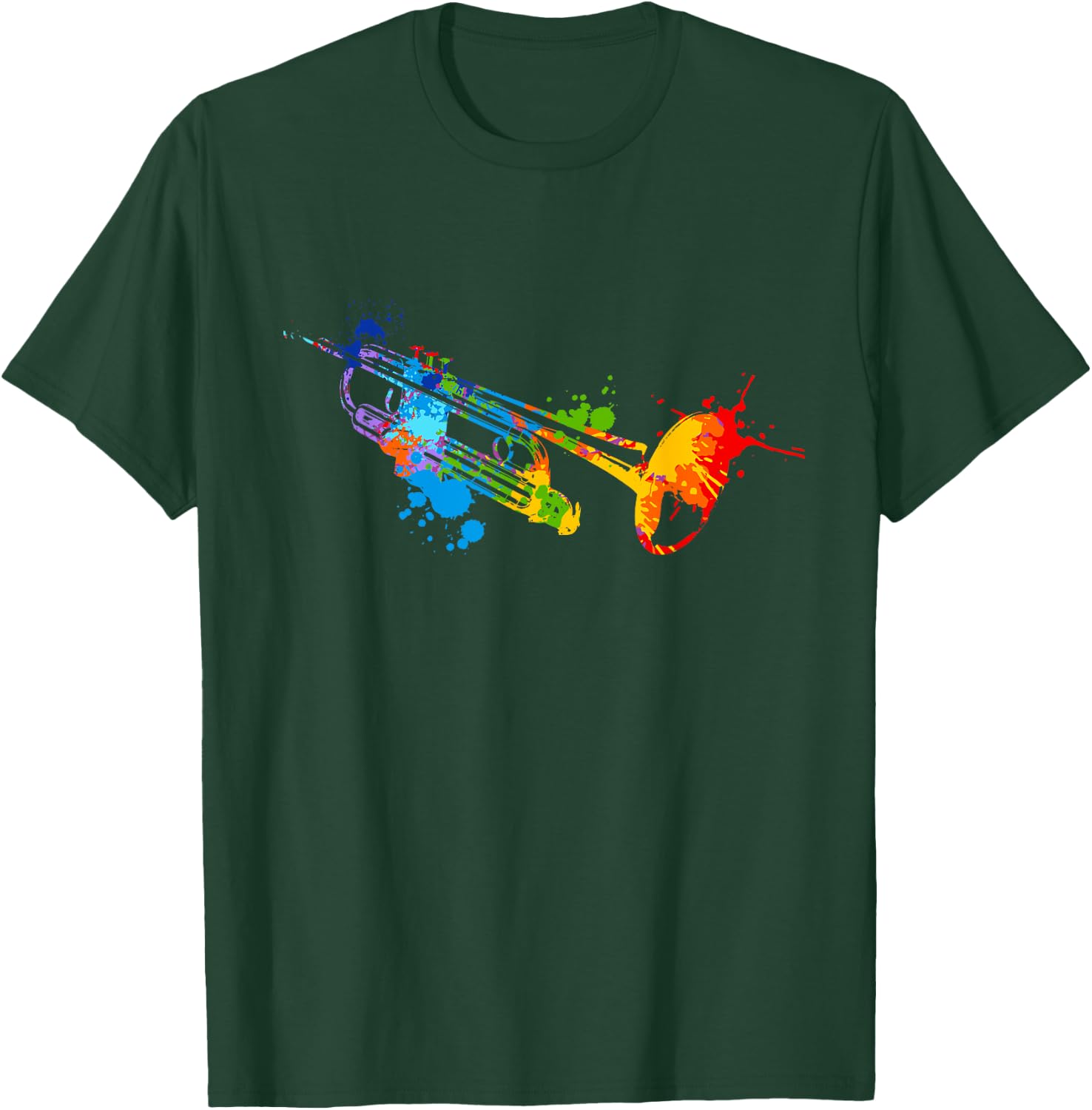 Splash Art Trompete Musikinstrument Trompeter T-Shirt - T-Shirt | Forest