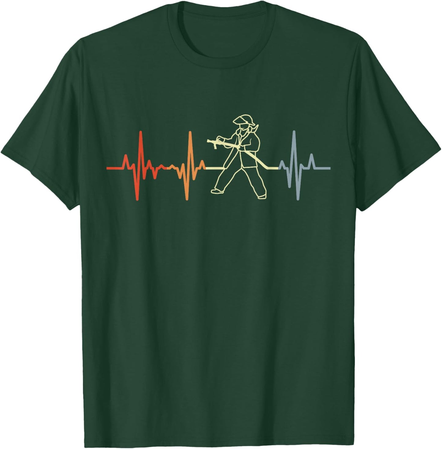 Feuerwehr Herzschlag Brandbekämpfer T-Shirt - T-Shirt | Forest