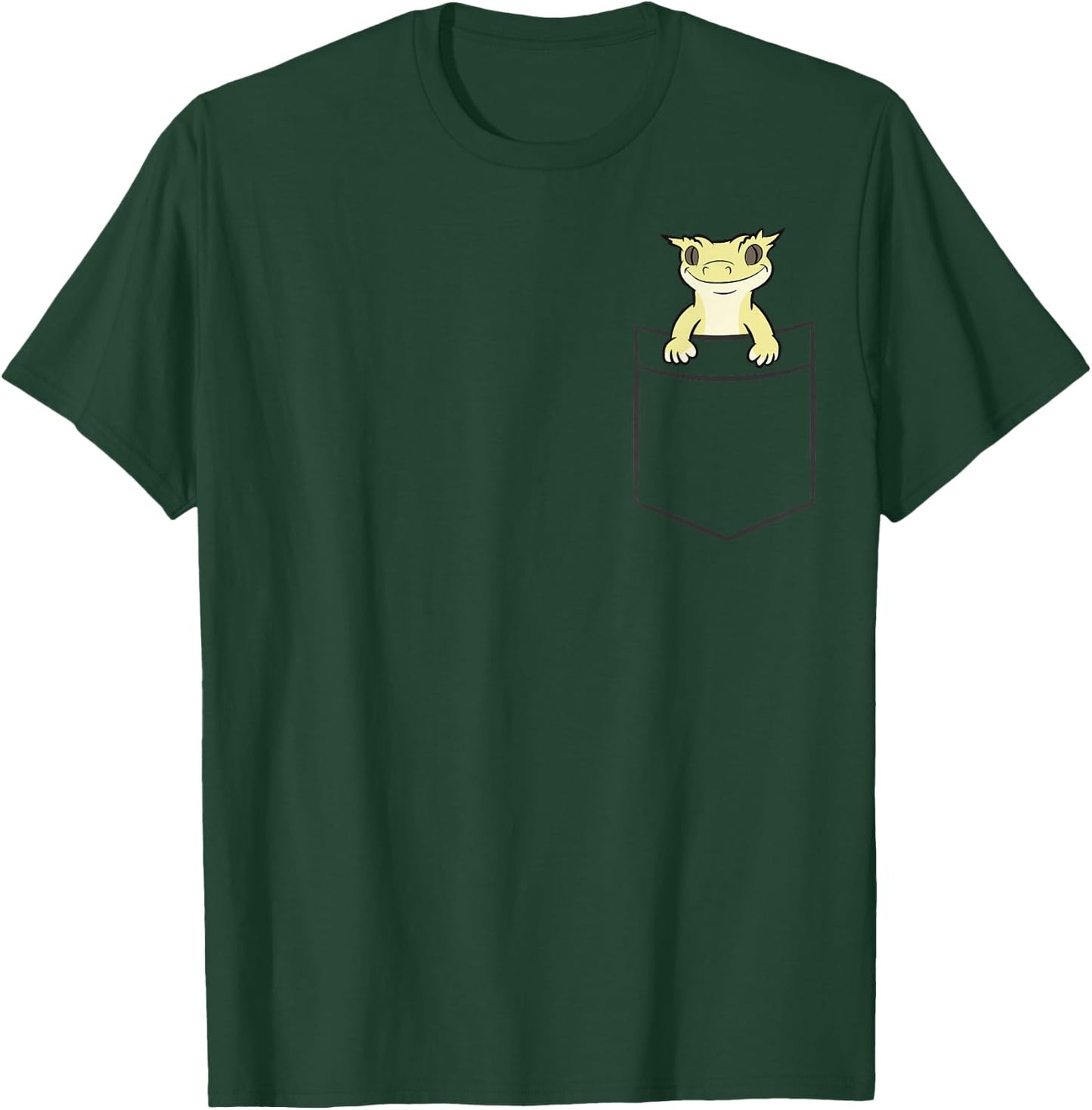 Crested Gecko In A Pocket Reptile Eyelash Gecko T-Shirt - T-Shirt | Forest
