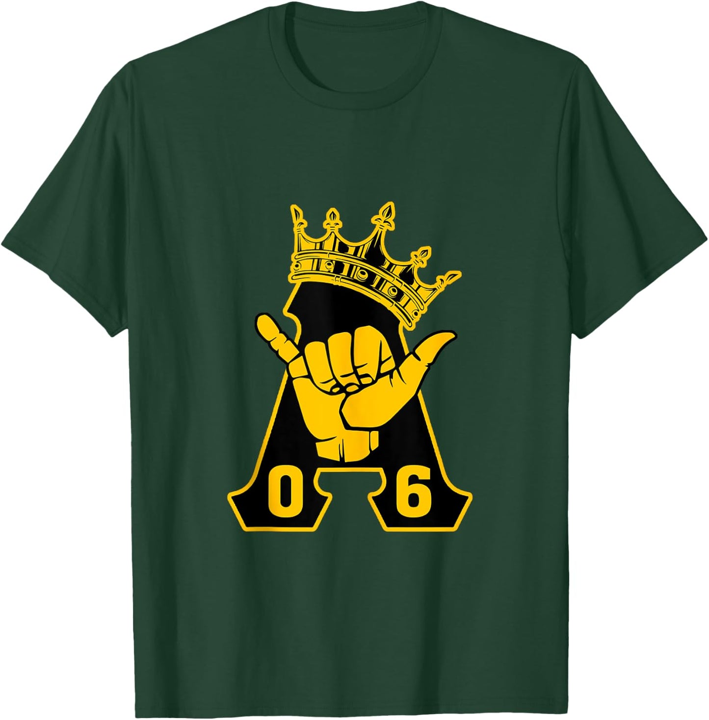 Alpha African 1906 Fraternity Hand Sign Crown T-Shirt - T-Shirt | Forest