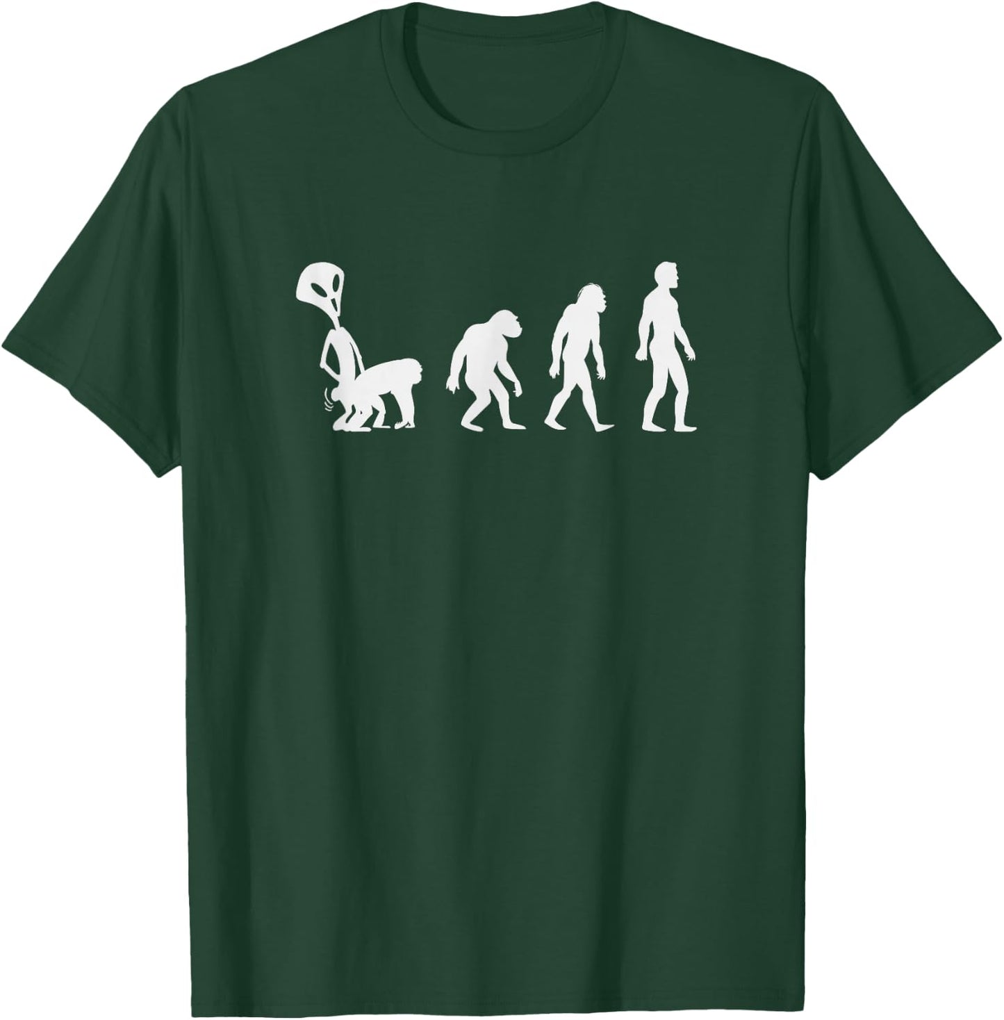 Alien Evolution I Funny Alien UFO Day , black T-Shirt - T-Shirt | Forest