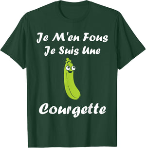 Humour Vegetables Je m'en fous je suis une Courgette , Black, S T-Shirt - T-Shirt | Forest