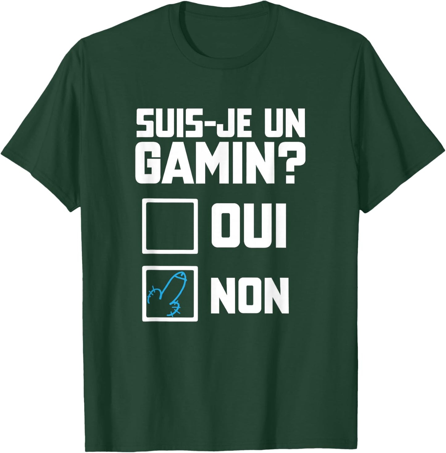 Suis je un gamin humour beautiful funny check box , Black, S T-Shirt - T-Shirt | Forest