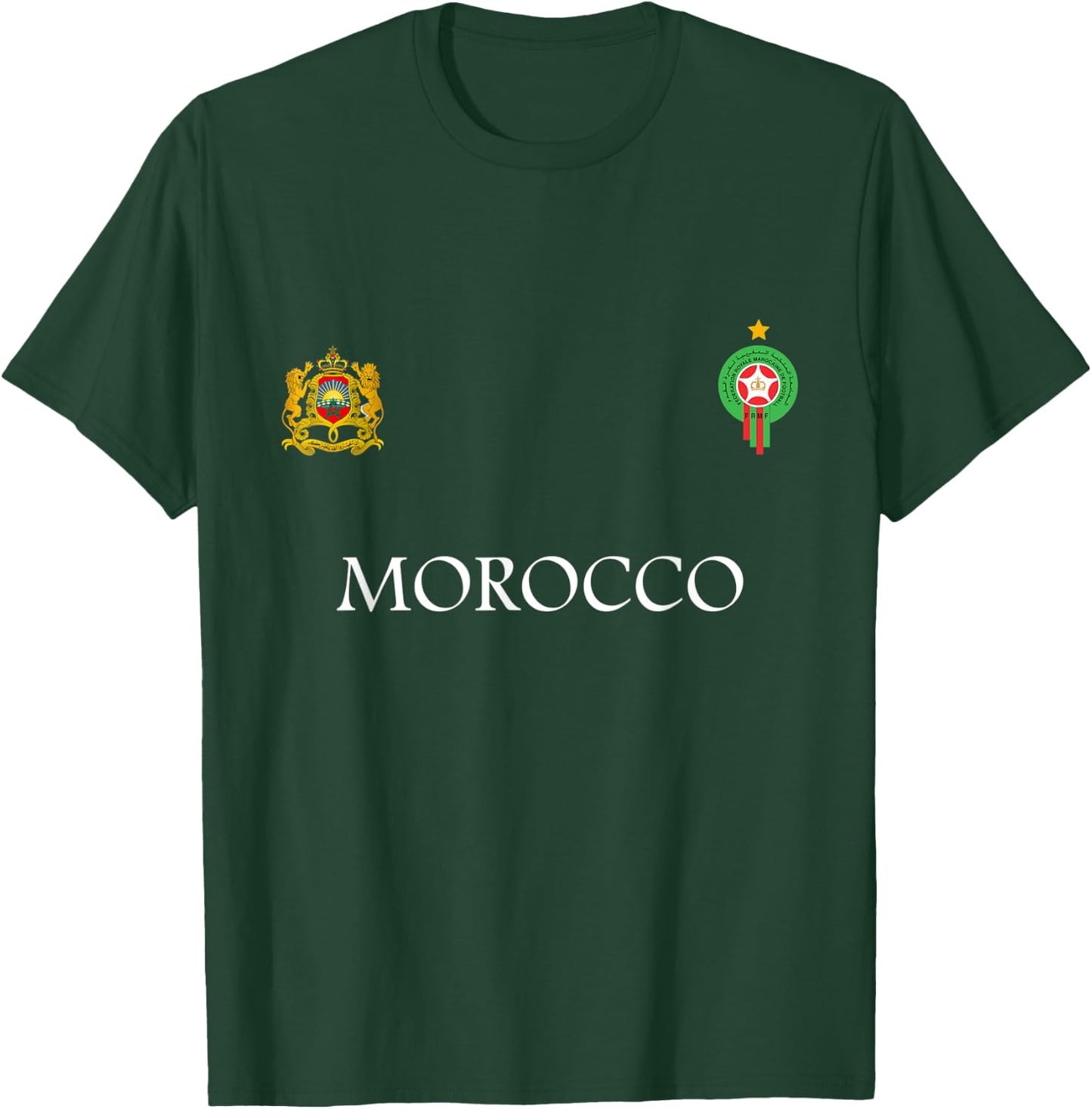 Marokko Flagge Vintage Stil Retro Marokko Fußball Marokko T-Shirt - T-Shirt | Forest